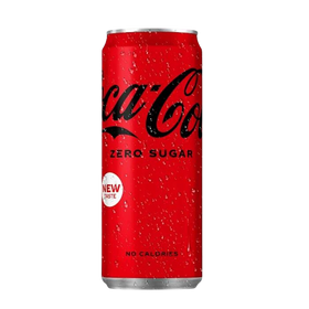 a can of coca cola zero on a black background