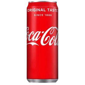 a can of coca cola on a black background