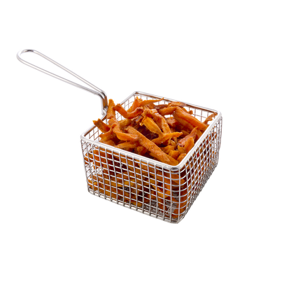 a basket filled with sweet potatoes fries 